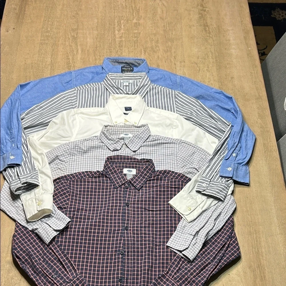 Old Navy Kids Button Down Shirts - Blue, White, Red Checkered